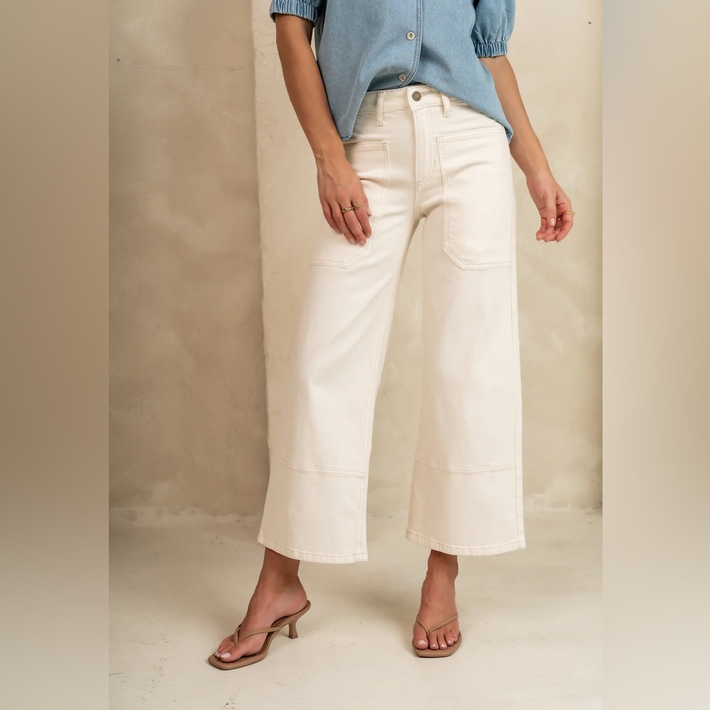 Bohme Mylah Wide Leg Jeans in Ivory